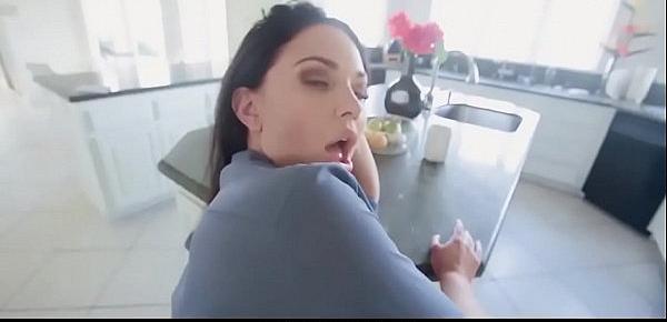  Brooke Beretta tasting her stepsons cock and taking it deep inside her mouth and throat